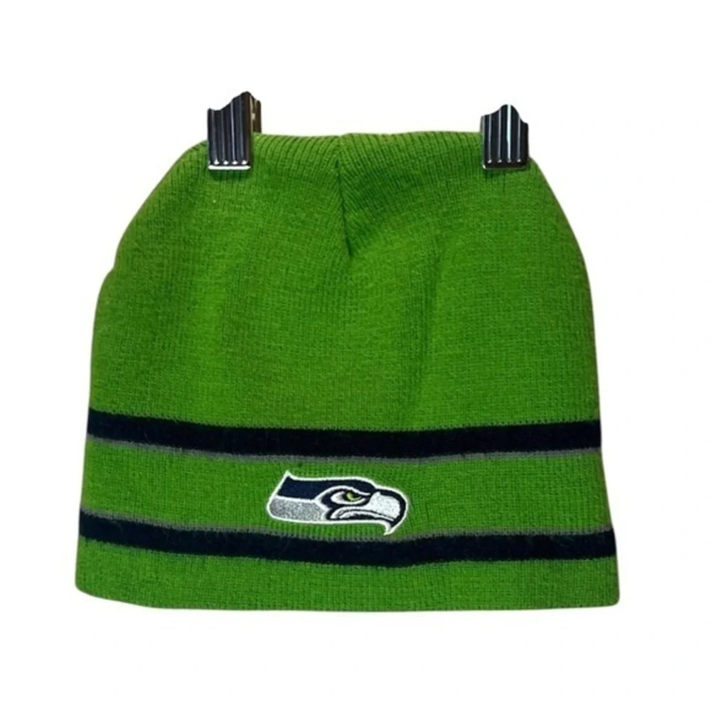 Seattle Seahawks Green Stripes Football Beanie Hat
